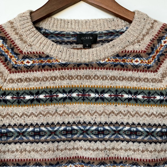*SOLD* Crew Men’s Fair Isle Lambswool Blend Crew Neck Sweater Small - Picture 4 of 7